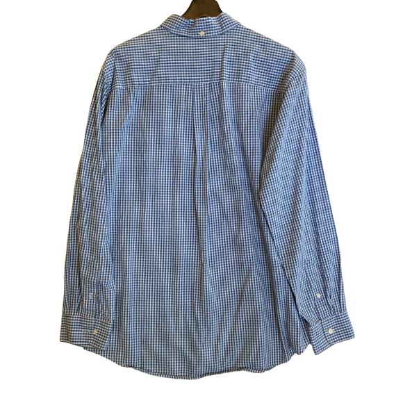 Chaps Blue Check Shirt Button Down Cotton Men's Large Pocket Plaid - Picture 5 of 8